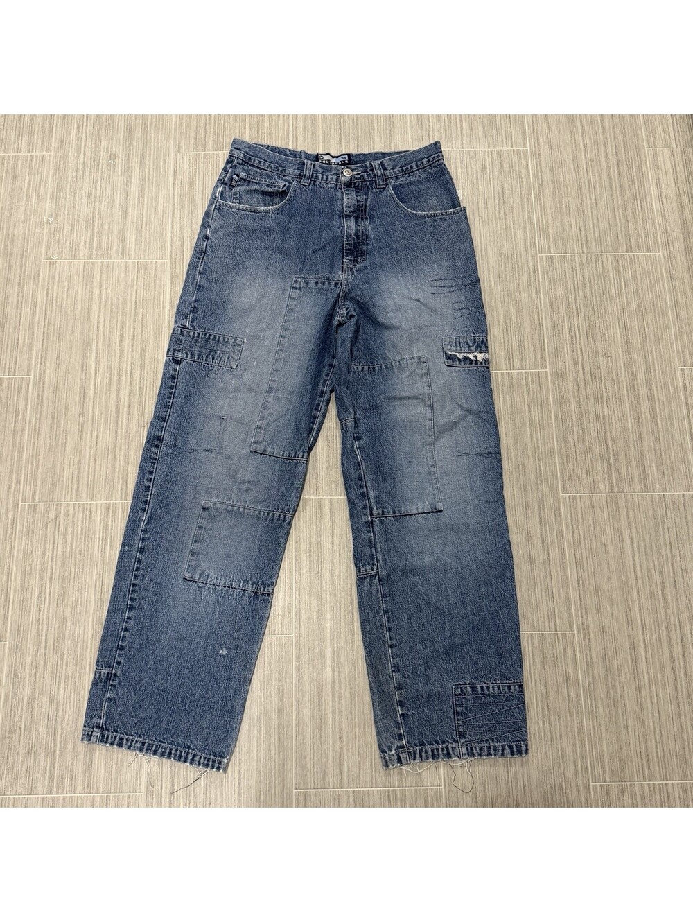 Vintage Y2K Southpole Distressed Patchwork Loose Fit Denim Jeans Men’s 34